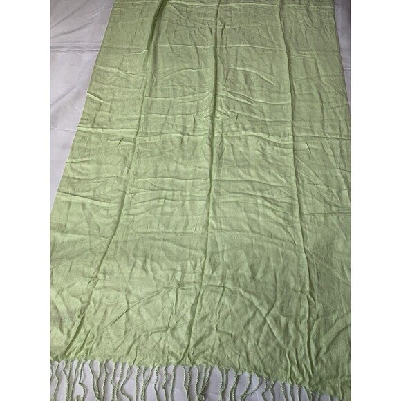 Pashmina 100% Cashmere Scarf Shawl Wrap Paisley Reversible Teal Blue Fringe - Picture 5 of 5